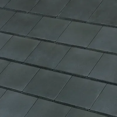 Official Westlake manufacturer image showing Saxony 900 Slate concrete roof tile in Dark Charcoal Blend (Okeechobee) from the Okeechobee plant.